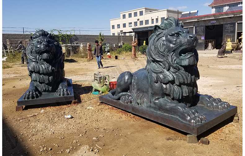 銅雕塑廠家，歐式銅獅子，匯豐銀行銅獅子